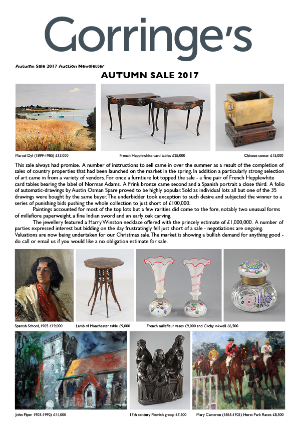 Autumn 2017 Fine Sale Newsletter Gorringes